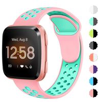 NANW Bands Compatible with Fitbit Versa/Versa 2 / Versa Lite Edition Small Large, Soft Silicone Replacement Band for Versa/Versa 2, Air Hole Wristband Strap for Women Men