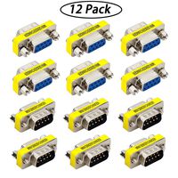 Youngneer 6PCS DB9 RS232 Gender Changer Male to Male M/M + 6PCS Mini Serial DB9 Female to Female Gender Changer Adapter F/F