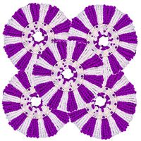 LEMNUY 5 Pack Microfiber Mop Head Replacement for 360 Spin Mop System/Hurricane/Mopnado, Universal 6.3 Size Round, Purple and White