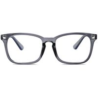 SOJOS Blue Light Blocking Glasses Square Eyeglasses Frame Anti Blue Ray Computer Game Glasses for Women Men Crazy Work SJ5028 with Clear Grey Frame/Anti-Blue Light Lens