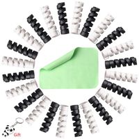 Pengxiaomei 24 Pieces Charger Cable Saver, Silicone Cable Wire Protector Mouse Cable Protector for for All Cellphones Headphone Computer (Gray and Black)