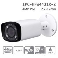 4MP Bullet PoE IP Camera Outdoor IPC-HFW4431R-Z 2.7mm~12mm Varifocal Lens 4X Optical Zoom Network Security Camera with 80m IR Night Vision Smart H.265 ONVIF WDR IP67