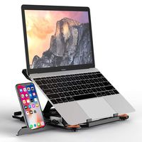 MeFee Laptop Stand Adjustable Laptop Computer Stand Multi-Angle Stand Phone Stand Portable Foldable Laptop Riser Notebook Holder Stand Compatible for 9 to 15.6” Laptops Black