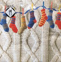 MesaFina Cocktail Beverage Paper Napkins, Hanging Knitted Socks, 20 ct
