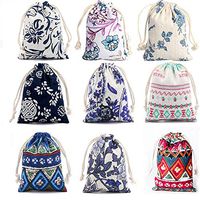 Burlaps Bags with Drawstrings- Jewelry Pounches Sacks Fabric Linen Packing Storage Gift Bag for Wedding Party Shower Christmas Birthday Thanksgiving Halloween DIY Craft, 18 Pcs (5.1 x 7.1 inch)