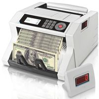 Upgraded Pyle Bill Counter, Cash, Automatic Counting Machine, Toploader, UV & MG Counterfeit Detection, UV Scanning, LCD Display, 1100 Pieces Per Min, U.S. & Canadian Dollar, Euros & Pound (PRMC400)