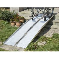 8' Aluminum Wheelchair Ramp Fold Handicap Scooter Ramp Portable Mobility