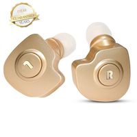 True Wireless Bluetooth Earbuds Mini in-Ear Headphones Cordless Stereo Noise Cancelling Earphones Headset for iPhone 8 7 Plus 6S Plus SE 5S 5C Samsung LG Huawei Motorola Tablets Driver Trucker (Gold)
