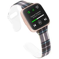 Slim Bands Compatible with Fitbit Versa 2 Women Small Large, Thin Pattern Flowers Leopard Silicone Writband for Fitbit Versa/Versa lite/Versa SE/Versa 2 (Small, Classic^Grid)