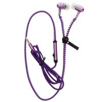YOUNGFLY 3.5mm in-Ear Zipper Earphone Stereo Headset Earbuds Headphone with Mic Phone Purple