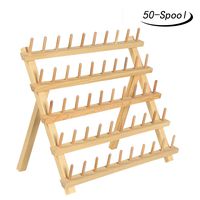 HAITRAL 50-Spool Thread Holder,Sewing Thread Rack, Wooden Sewing Organizer for Sewing, Quilting, Embroidery, Hair-braiding