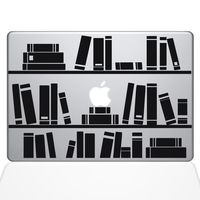 The Decal Guru 1649-MAC-13X-BLA Bookshelf Library Decal Vinyl Sticker, Black, 13" MacBook Pro (2016 & Newer)