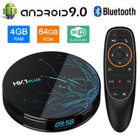 NewPal Android TV Box, HK1 Plus 4K Smart TV Box Android 9.0 with Amlogic S905X2 Quad Core DDR3 4G/64G Voice Remoted Support 2.4G/5G WiFi Streaming Media Player