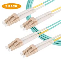 LC to LC Duplex 10Gb OM3(50/125) Multimode LSZH Jacket 2.0mm Fiber Optic Patch Cable - 5 Meter/2 Pack