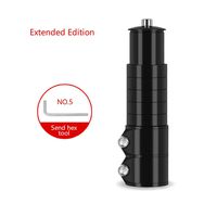 Bike Fork STEM Extender, MTB Handlebar Riser Extender Bicycle Aluminium Alloy Head Up Adapter for Mountain Bike, Road Bike, MTB, BMX- Extended Edition (New, Black)
