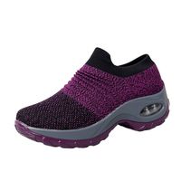 Casual Ladies Daily Shoes Miuye yuren Thick Bottom Platform Shoes Air Cushion Womens Fashion Sneaker Running Shoe Purple