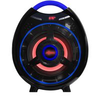 AXESS SPBT1051 Portable Bluetooth 2.1 Hi-Fi Media Speaker with Built-In Sub & FM Radio, USB, 6 Aux, 6.5mm, Red