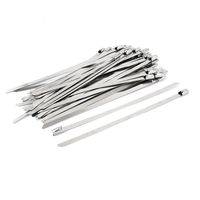 Uxcell Stainless Steel Sprayed Cable Tie, 150mm Long 4.6mm Wide, 50PCS