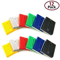 DaFuRui 12Pcs 170 tie-Points Small Mini Solderless Breadboard kit Compatible for Arduino