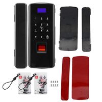 Fingerprint Password Card Lock, Double Glass Door Lock Touch Keypad Smart Fingerprint Password Card Lock No Punching(2#)