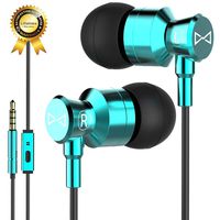 Marsno M1 Wired Metal in Ear Headphones, Noise Isolating Stereo Bass Earphones with Mic，Dynamic Drivers Provide Stereo & Crystal Clear Sound (Blue)