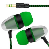 in-Ear Stereo Earphones, Universal 3.5mm Wired Earbuds for Cell Phone (Green)