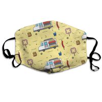 YUIOP Food Truck Patterns Printed Mask Neutral Mask for Men and Women Polyester Dust-Proof Breathable Mask
