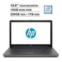 2020 Premium HP 15.6 Inch HD SVA Touchscreen Laptop (Intel Dual Core i5-7200U up to 3.1GHz, 16GB RAM, 256GB SSD(Boot)+1TB HDD, Intel HD Graphics 620, Bluetooth, HDMI, Win10, Grey) (Renewed)