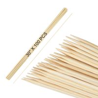 Bamboo Marshmallow Roasting Sticks with 30 Inch 6mm Thick Extra Long Heavy Duty Wooden Skewers,Roaster Barbecue S'Mores Skewers Hot Dog Forks for Camping,Party,Kebab Sausage(100 Pcs)