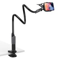 Gooseneck Bed Phone Holder Mount - Lamicall Flexible Long Arm Clip Clamp for Desk, Bendy Lazy Bracket Bedside Stand, Compatible with iPhone 11 Pro Xs Max XR X 8 7 6 Plus Samsung S10 S9 S8 Nintendo