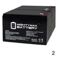 Mighty Max Battery ML15-12 12V 15Ah F2 Half U1 Wheelchair Scooter SLA Battery - 2 Pack Brand Product