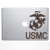 The Decal Guru USMC Logo MacBook Decal Vinyl Sticker - 13" MacBook Air - Brown (1302-MAC-13A-BRO)