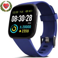 FITVII Smart Watch, Fitness Tracker with IP68 Waterproof Touch Screen Watches, Blood Pressure Heart Rate Monitor with Running Pedometer Step Counter Sleep Tracker for Women Men with iPhone & Android