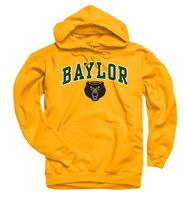 Campus Colors NCAA Adult Arch & Logo Gameday Hooded Sweatshirt (Baylor Bears - Yellow, XX-Large)
