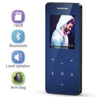 MP3 Player with Bluetooth 4.1, MayBest 16GB Music Player with Speaker, Portable Lossless Digital Audio Player with FM Radio Voice Recorder, Metal Touch Button with Armband, Support up to 128G (Blue)