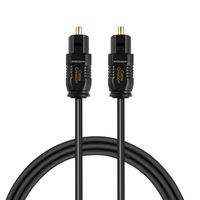 CableCreation Optical Digital Audio Cable,[5-PACK] 6FT Slim Fiber Optic Toslink Gold Plated Optical S/PDIF Cord for Home Theater, Sound Bar, TV, PS4, Xbox, VD/CD player,Game console& More,Black/OD:2.2