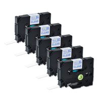 Compatible for Brother Tze133 0.47 Inch 26.2feet (12mm/8m) P Touch Laminated Blue on Clear Standard Replace Waterproof Label Tape Maker PT-H110/PT-D200/PT-D210/PT-D400/PT-D600/PT-1280/PT-1290(5PACK)