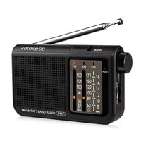 Retekess V117 Shortwave Radio Analog Radio Transistor AM FM Portable Radio Support Earphone DSP Operated by 2 AA Battery for Elder (Black)