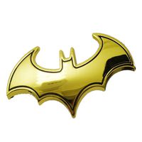 Insfire 3D Metal Sticker Auto Car Motorcycle Logo Badge Emblem Tail Decals Batman Logo Car Emblem, Automotive Sticker Decal Badge Flexes to Fully Adhere to Almost Anything (Gold)