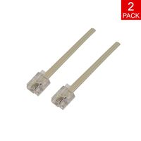 Phone Line Cord Fax Modem Landline Telephone Cable (2 Pack) Universally Compatible RJ11 6P4C (3 Feet, Ivory)