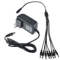 New 8 Way Splitter Connector 8-in-1 12V AC/DC Adapter for Lorex ACC-U81 ACCU81 Q-See SWANN CCTV Security Camera 8-to-1 Split 12VDC 2.0A 12.0V 2A Power Supply Cord Cable Charger PSU