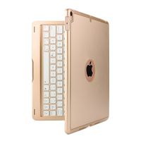Sammid iPad Air 2013 Case with Bluetooth Keyboard,[Charging Cable Included] 7 Colors Backlit Wireless Keyboard Cover for 9.7 inch iPad Air 2013- Gold
