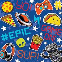 Amscan 511977 Luncheon Napkins Party Supplies, 6.5" x 6.5", Multicolor