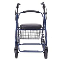 EGCLJ Elderly Standard Rollator Walkers with Seat Handbrake, Height Adjustable Medical Handrail Assist Walking Aid with Storage Basket