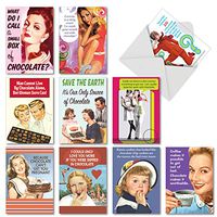 NobleWorks, 10 Blank Funny Cards Boxed - Assortment of All Occasion Notecards with Envelopes - Bitter Sweet A1239