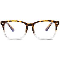 SOJOS Blue Light Blocking Glasses Square Eyeglasses Frame Anti Blue Ray Computer Game Glasses for Women Men Crazy Work SJ5028 with Tortoise and Transparent Frame/Anti-Blue Light Lens