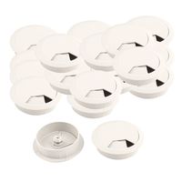 uxcell Plastic PC Computer Desk Grommet Wire Cable Hole Cover Cap 20pcs Gray