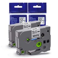 Replace TZ Label Maker Tapes, Ptouch 12mm .47 in Laminated White TZe Cartridge Replacement for Brother P Touch PT290/ PT1880/ PTD200/ PTD210/ pt 2030 Labeler, TZe-2312pk, 26.2 Feet, 2-Pack