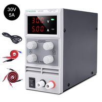 UNIROI DC Power Supply Variable 30V 5A DC Bench Power Supply with 3-Digit LED Display, Alligator Clip Leads (Banana Plug and Spade Lugs), Input Power Cord UC305