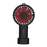 2600mAh Mini Fan Handheld for Desk, Portable Adjustable Table Fan with USB Rechargeable Battery Operated Personal Cooling Electric Fans for Office Room Outdoor Household Traveling (Black+Red)
